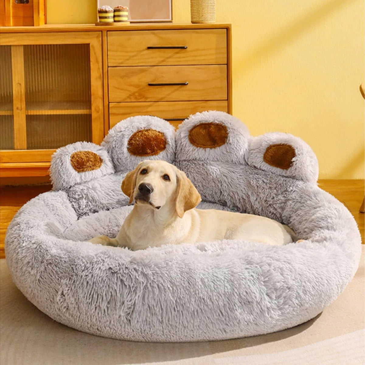 panier pour chien gris doux confortable