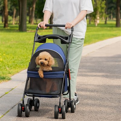 Poussette pour Chien bleu confortable