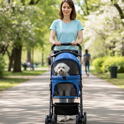 Poussette pour Chien bleu robuste