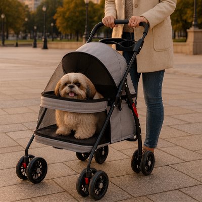 Poussette pour Chien gris