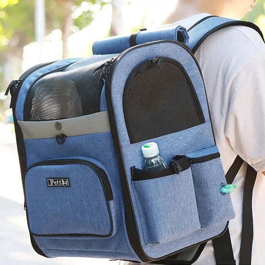 Sac de transport pour chien bleu design