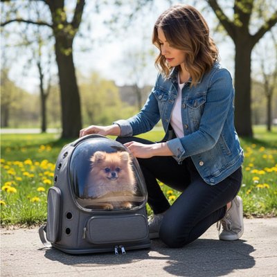 Sac transport Chien khaki