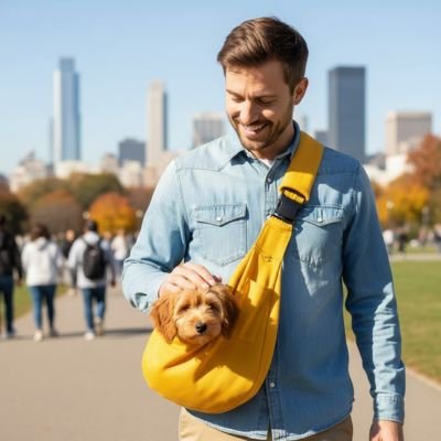 Sac transport pour Chien jaune design