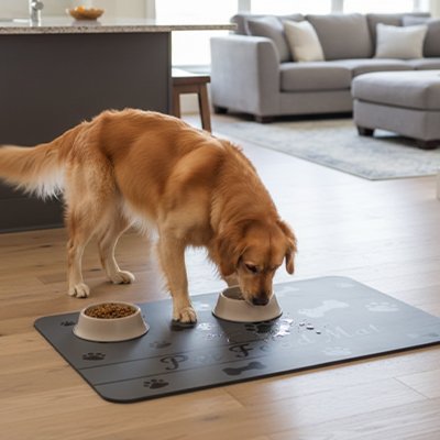 Tapis gamelle chien solide